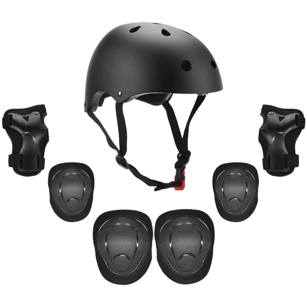 Kids 7 in 1 Helmet and Pads Set Adjustable Kids Knee Pads Elbow Pads Wrist Guards for Scooter Skateboard Roller Skating Cycling-WAYBIKER