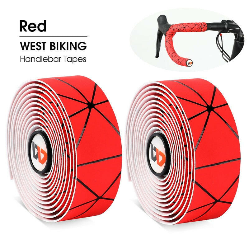 WEST BIKING Soft Bicycle Handlebar Tape EVA PU Bike Bar Tape Professional Cycling Damping Anti-Vibration Wrap With 2 Bar Plugs-WAYBIKER