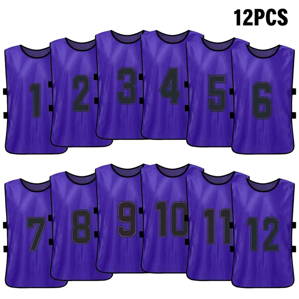 Soccer Pinnies Quick Drying Football Team Jerseys Youth Sports Scrimmage Soccer Team Training Numbered Bibs Practice Sports Vest-WAYBIKER