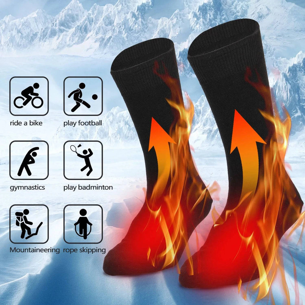 Electric Heated Socks Battery Powered Cold Weather Heat Socks Outdoor Riding Camping Hiking Motorcycle Warm Winter Socks-WAYBIKER
