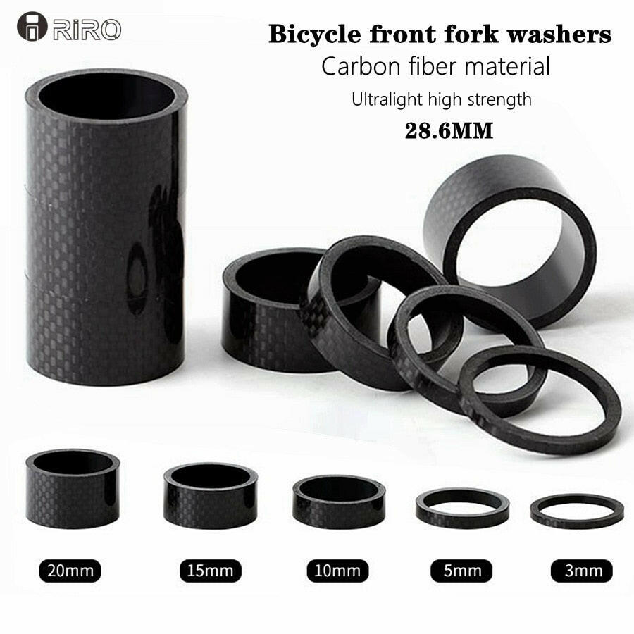 5PCS MTB Road Bike Bicycle Carbon Fiber Headset Fork Spacers Road Bike Handlebar stem Washer Ring Front Fork Bicycle Accessories-WAYBIKER