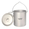 750ml/900ml/1100ml Ultralight Titanium Pot Water Mug Cup With Lid And Foldable Handle Perfect For Outdoor Camping Cooking Picnic-WAYBIKER