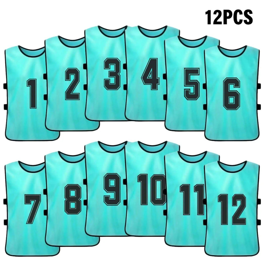 Soccer Pinnies Quick Drying Football Team Jerseys Youth Sports Scrimmage Soccer Team Training Numbered Bibs Practice Sports Vest-WAYBIKER