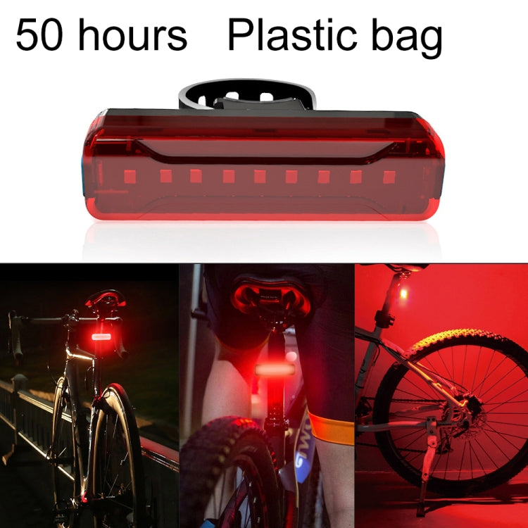 A02 Bicycle Taillight Bicycle Riding Motorcycle Electric Car LED Mountain Bike USB Charging Safety Warning Light 50 Hours, Plastic Bag , 50 Hours, Plastic Bag