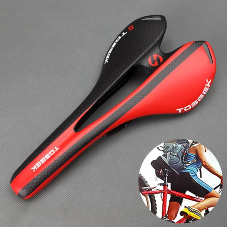 TOSEEK Road Bike Carbon Fiber Seat Bicycle Hollow Seat Saddle, 3K Texture + Extinction, Extinction Black , Extinction Orange , Extinction Green , Extinction Grey , Extinction Blue , Extinction Red , Extinction White , Extinction Yellow