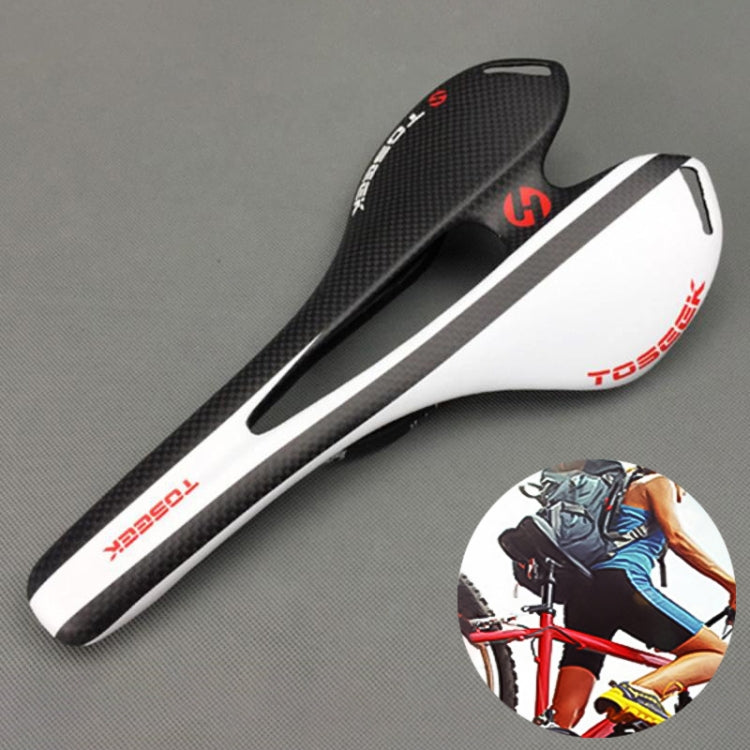 TOSEEK Road Bike Carbon Fiber Seat Bicycle Hollow Seat Saddle, 3K Texture + Extinction, Extinction Black , Extinction Orange , Extinction Green , Extinction Grey , Extinction Blue , Extinction Red , Extinction White , Extinction Yellow