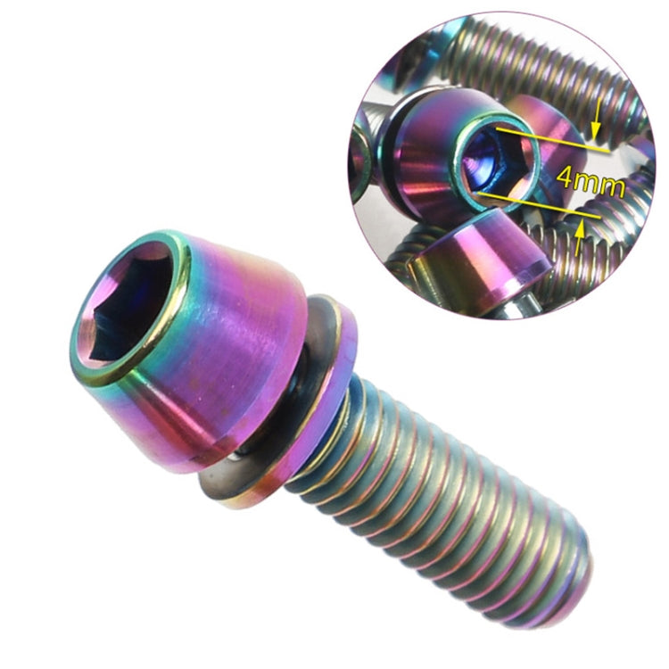 TOSEEK Bicycle Handlebar Stem Screw Titanium Alloy M5x16mm Mountain Bike Fixed Gear Handlebar Stem Screw with Gasket, M5x16mm Screw Colour, M5x16mm Screw Gold, M5x16mm Screw Color