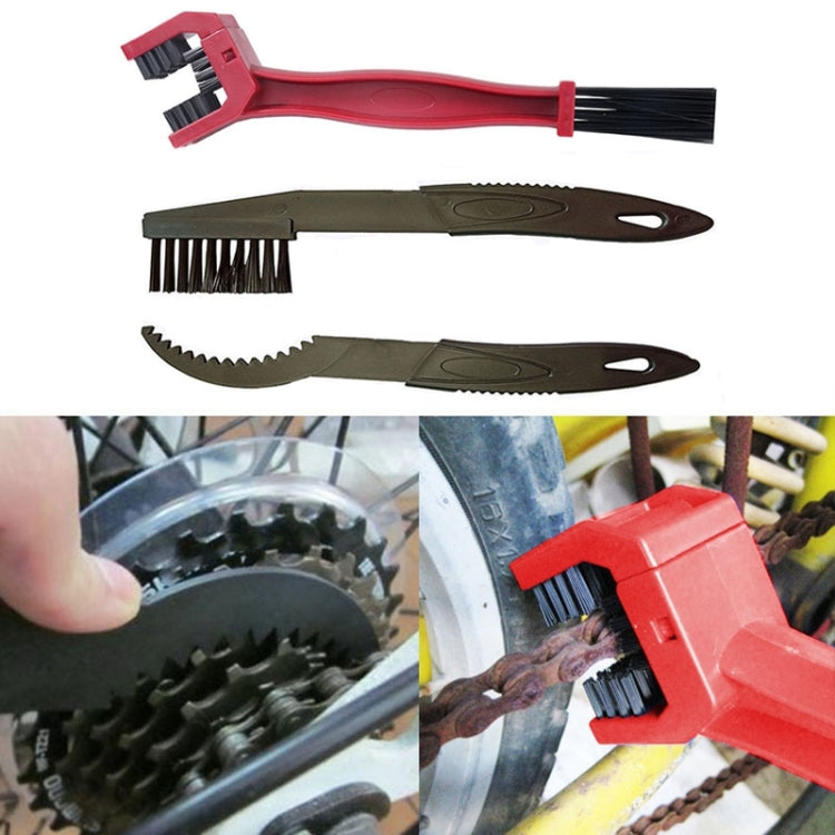 2 Set Bicycle Chain Cleaning Brush Flywheel Cleaning Tools Crankset Brush Cleaning Chain Wheel Set Brush, 2 Set (Red), 2 Set (Blue)