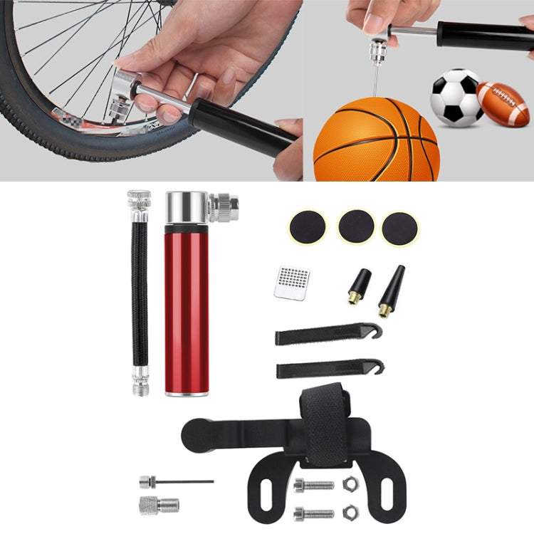 Manual Mini Portable Bicycle Aluminum Alloy Pump+ Glue-free Tire Patch + Fish-shaped Tire Lever, Inflator + Glue-free Tire Patch + Fish-shaped Tire Lever Black, Inflator + Glue-free Tire Patch + Fish-shaped Tire Lever Red                               ...