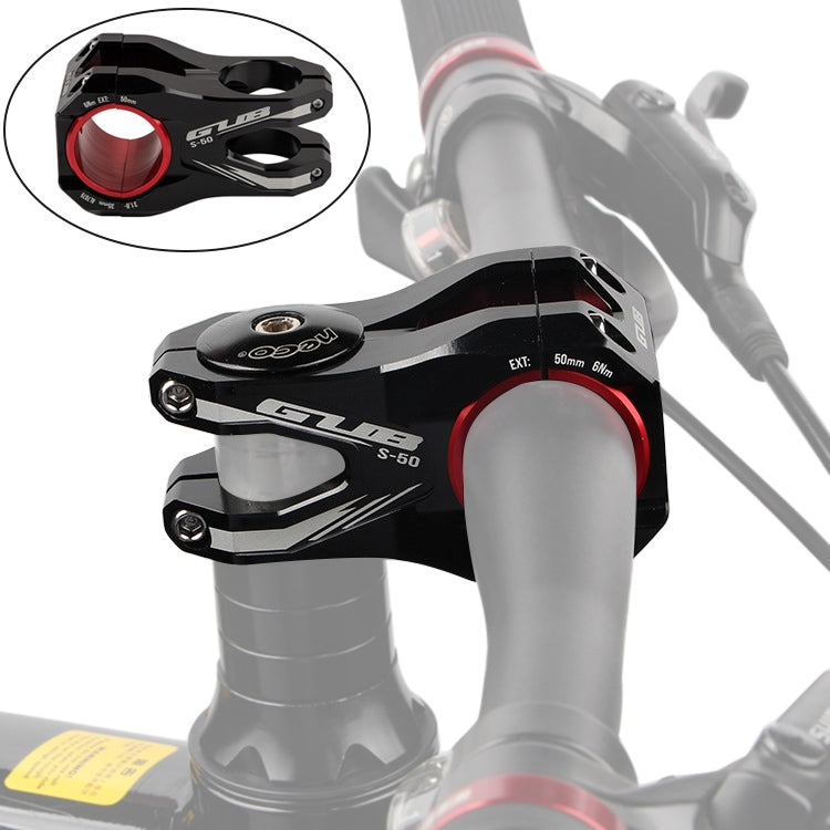 GUB S-50 31.8mm - 35mm Aluminum Alloy Bike Stem, S-50 Black