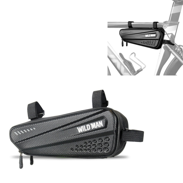 WILD MAN ES4 1.2L Hard Bicycle Bags Rainproof Road Bicycle Frame Bag Triangle Bag, ES4 Black
