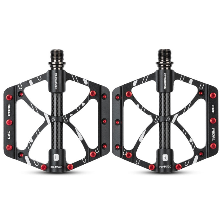 PROMEND PD-M52C 1 Pair Bicycle Aluminum Alloy + Carbon Fiber Tube Bearing Pedals, PD-M52C - WAYBIKER