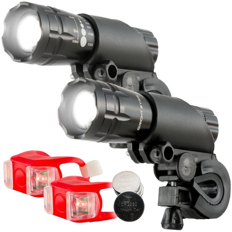 5W Mountain Bike Headlight Charging Zoom Glare Waterproof Flashlight Set Set Two , Set Two