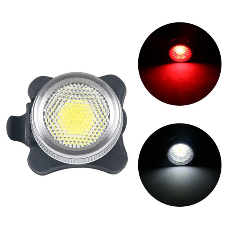 COB Lamp Bead 160LM USB Charging Four-speed Waterproof Bicycle Headlight / Taillight, Red + White Light Dimming 650MA, Red + White Light Dimming