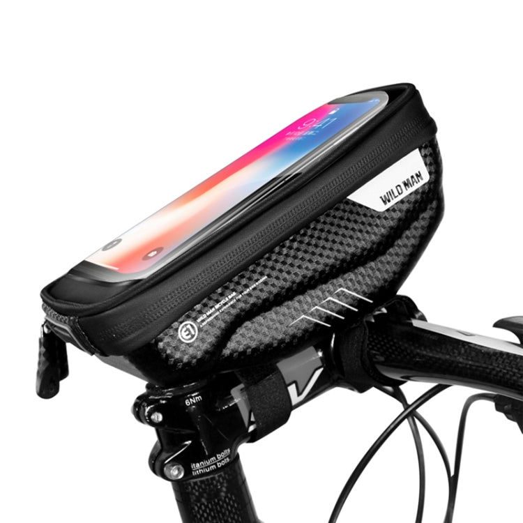 WILD MAN E1 Waterproof Front Bag MTB Mobile Phone Sets Bicycle Tube Bag Riding Accessories, E1 Black , E1 Red