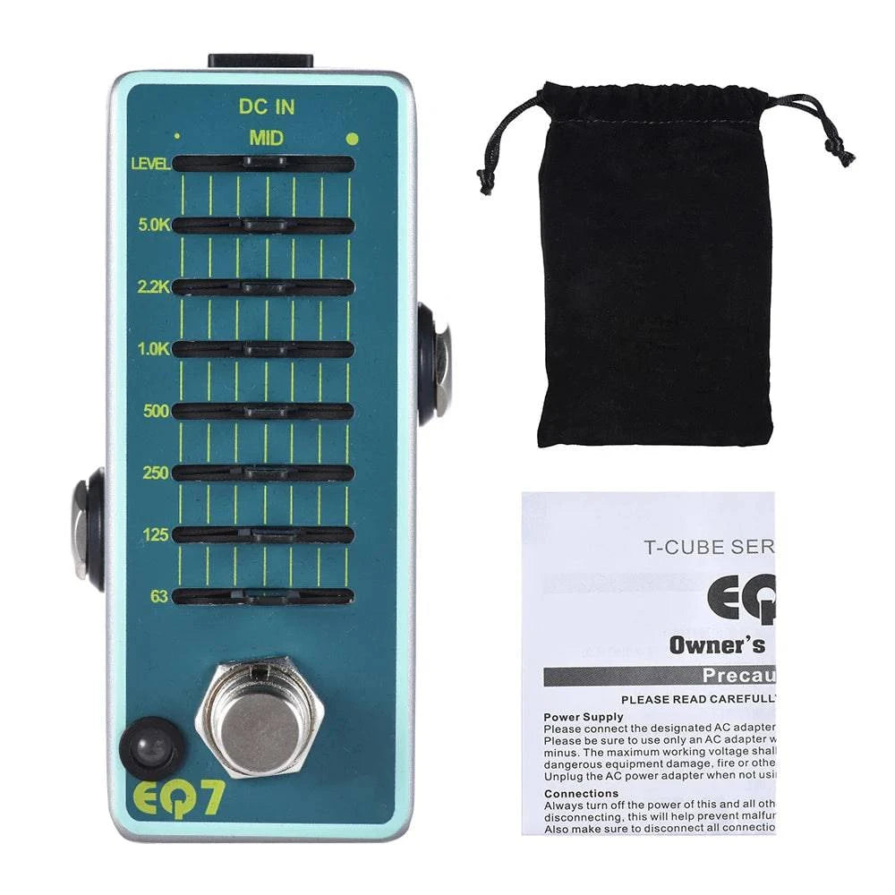 ENO EX EQ7 Guitar Equalizer Effect Pedal 7-Band EQ Full Metal Shell True Bypass Guitar Parts Guitar Accessories-WAYBIKER