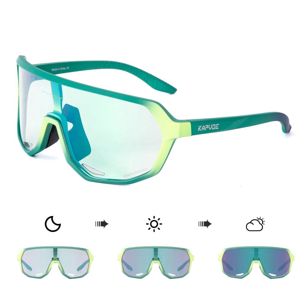 KAPVOE Outdoor Sport Photochromic Cycling Sunglasses UV400 Road Bike Cycling Glasses for Men Women MTB Driving Bicycle Goggles-WAYBIKER