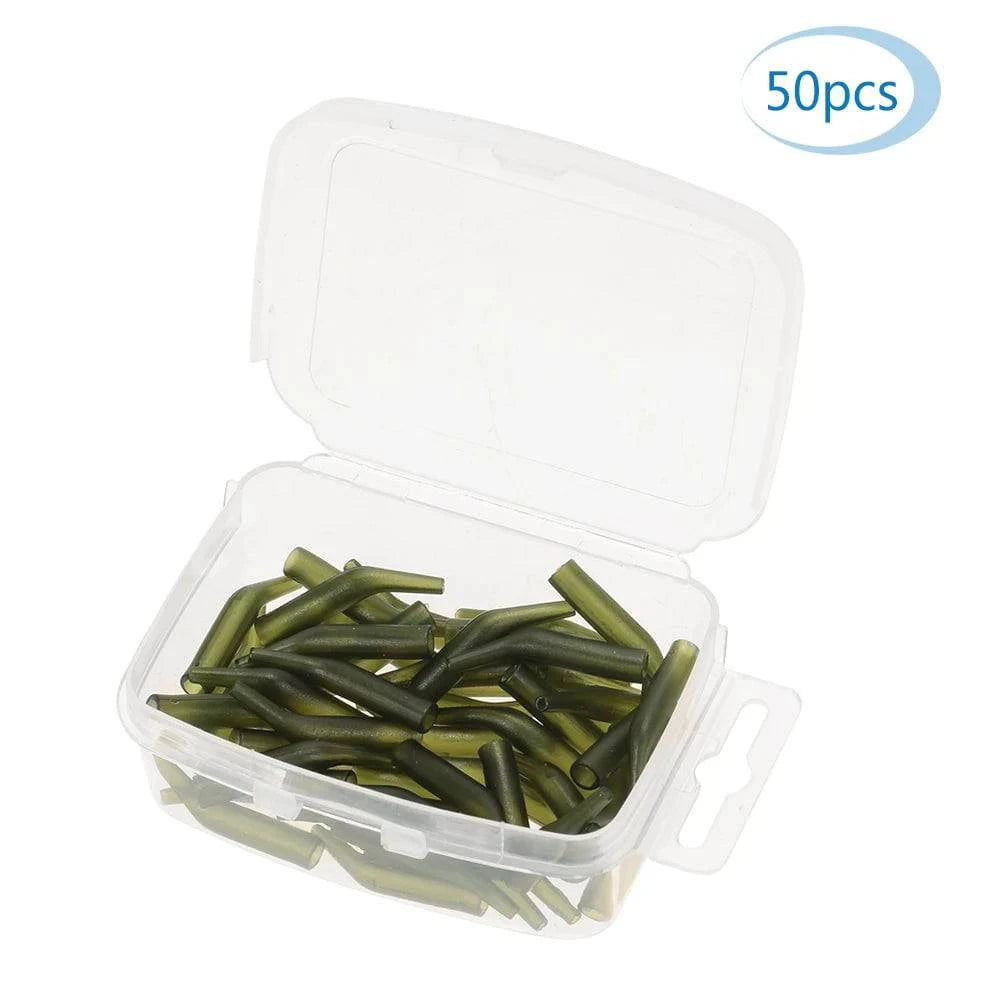 50Pcs/Lot Carp Fishing Hook Sleeve Hair Rig Line Aligner Sleeves Soft Anti Tangle Fishing Tackle Aligner Carp-WAYBIKER