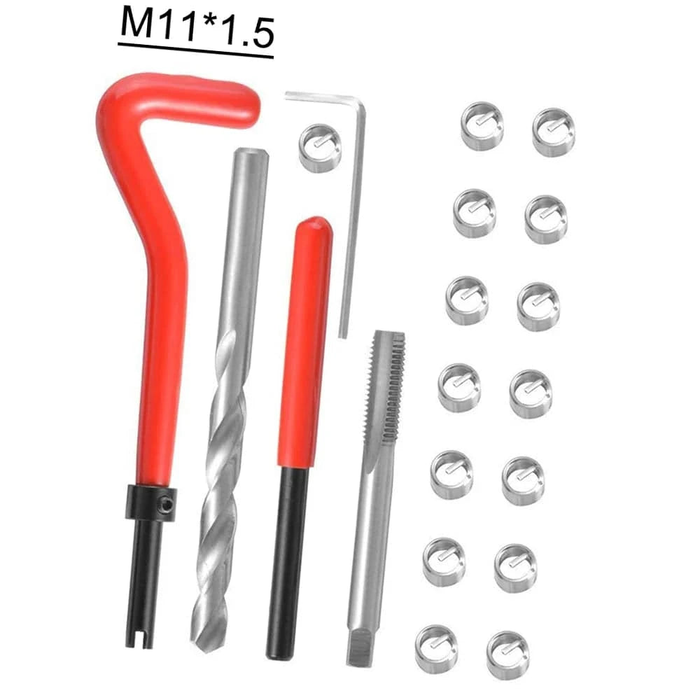 20pcs/30pcs Metric Thread Repair Insert Kit M3 M4 M7 M9 M11 Helicoil Car Pro Coil Tool 304 Stainless Steel Auto Repair Tool Bag-WAYBIKER
