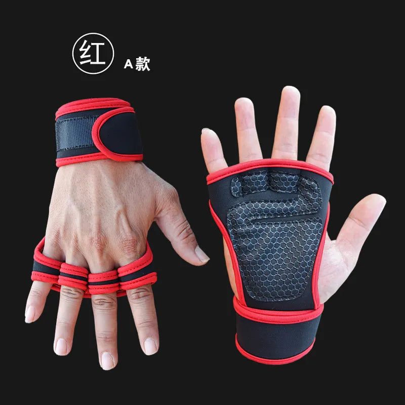 Cycling gloves Weightlifting Training for Men Women Fitness Sports Body Building Gymnastics Gym Hand Wrist Palm Protector Gloves-WAYBIKER