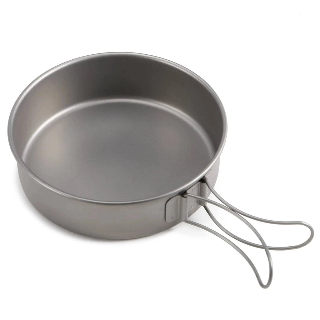 Ultralight Ti Campng Bowls Set Otudoor Dinner Bowl Pan with Foldable Handles for Camping Hiking Picnic-WAYBIKER