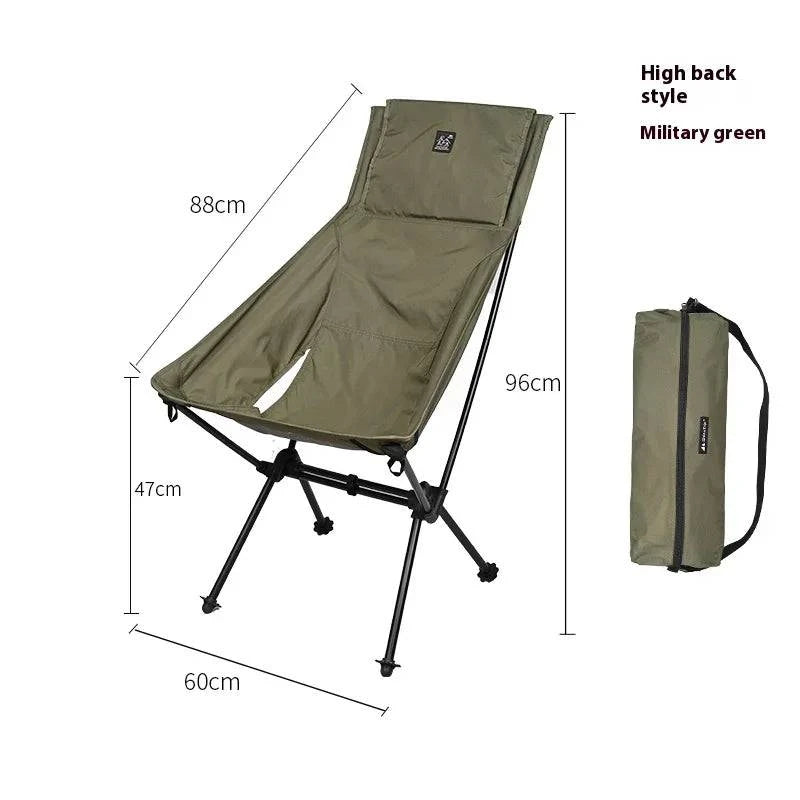 ShineTrip Camping Moon Chair Lightweight Folding Chair Outdoor Reliable Backing Beach Chair Fishing Chair Chair Sketching Chair-WAYBIKER