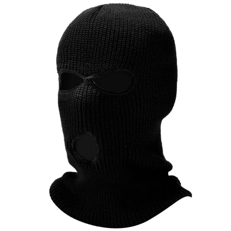 2023 New Fashion 3-Hole Knitted Full Face Cover Ski Mask Winter Balaclava Warm Knit Full Face Mask For Outdoor Sports-WAYBIKER