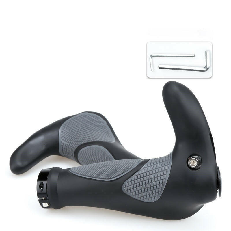 Bicycle Grip Handlebar End Cap Aluminium Alloy Lock Mountain Handle Bar Grip Bike Anti-Skid Rubber Bicycle Skid-Proof Grips-WAYBIKER
