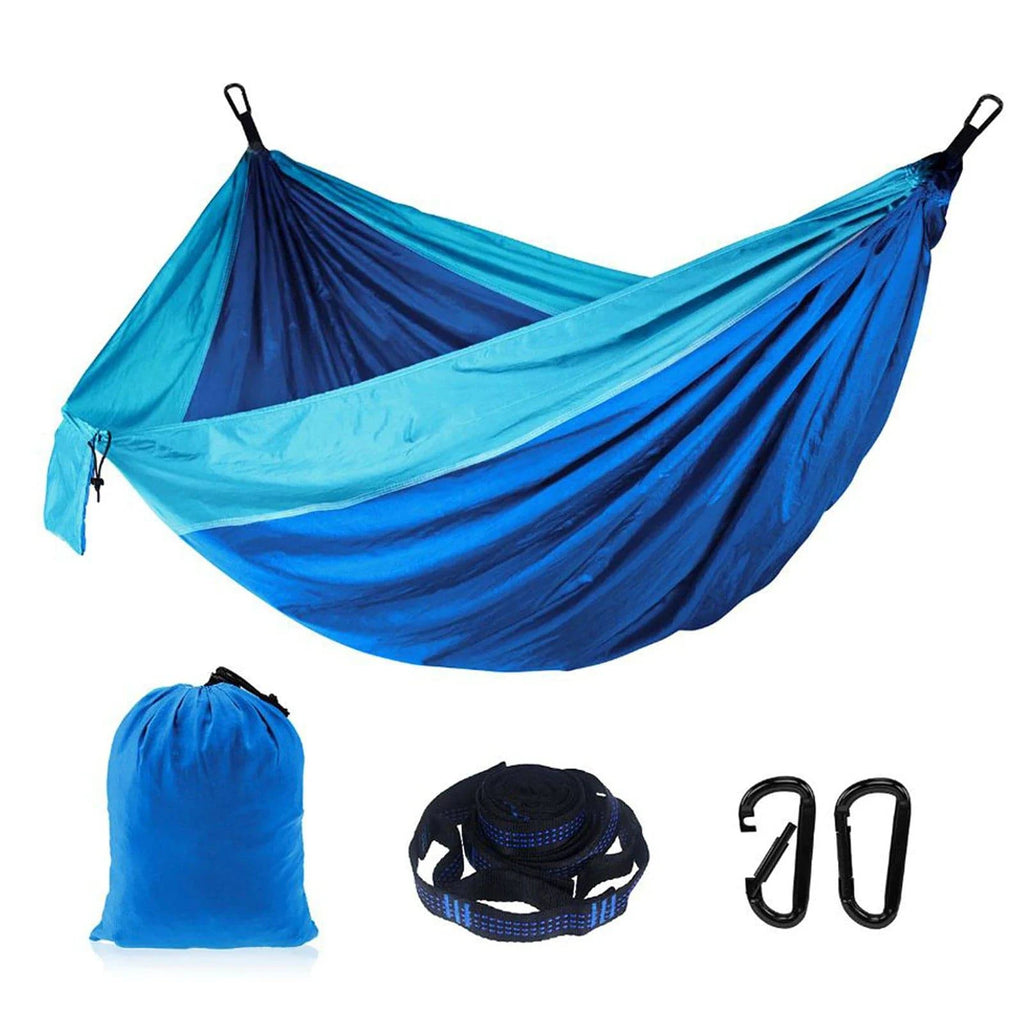 Camping Double Hammock for 2 Persons Portable Outdoor Extended Hammock for Hiking Backpacking Traveling Backyard 8.8' x 4.6'-WAYBIKER