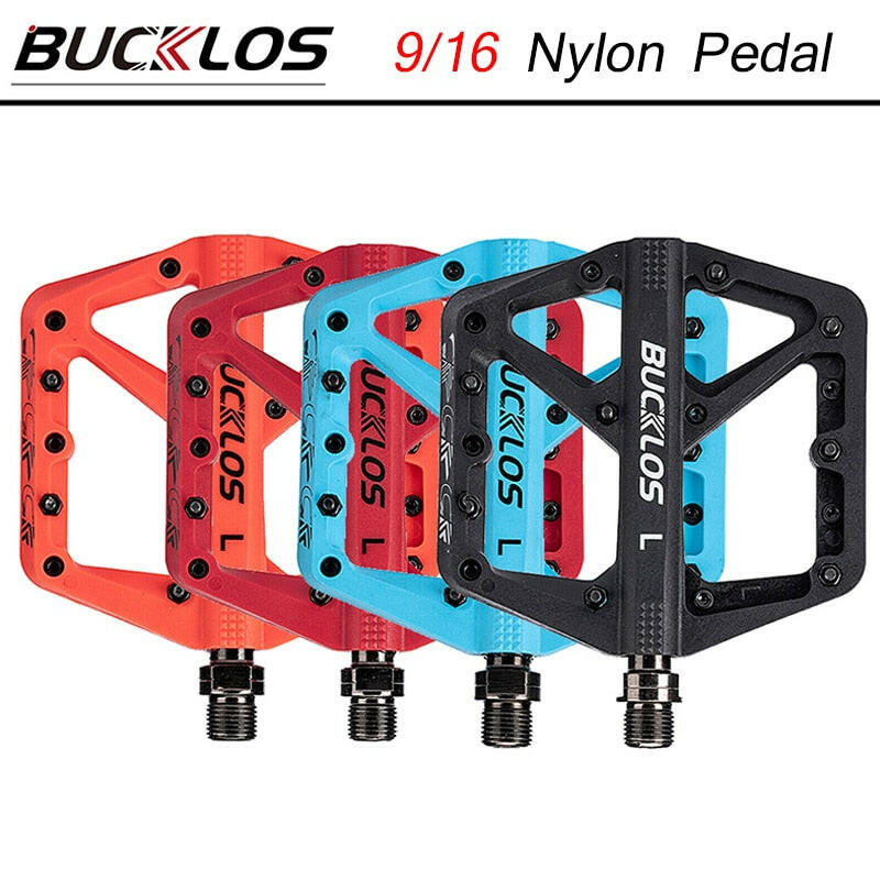 BUCKLOS Bike Pedals Ultralight Nylon Bicycle Pedals Double Bearing Mountain Bike Pedal Anti-slip MTB Pedal Bicycle Part