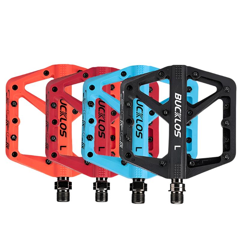 BUCKLOS Bike Pedals Ultralight Nylon Bicycle Pedals Double Bearing Mountain Bike Pedal Anti-slip MTB Pedal Bicycle Part-WAYBIKER