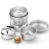 10pcs Camping Stove Kit Aluminum Alloy Camping Pot Frying Pan Kettle Wind Shield Set for Outdoor Camping Cooking Backpacking-WAYBIKER