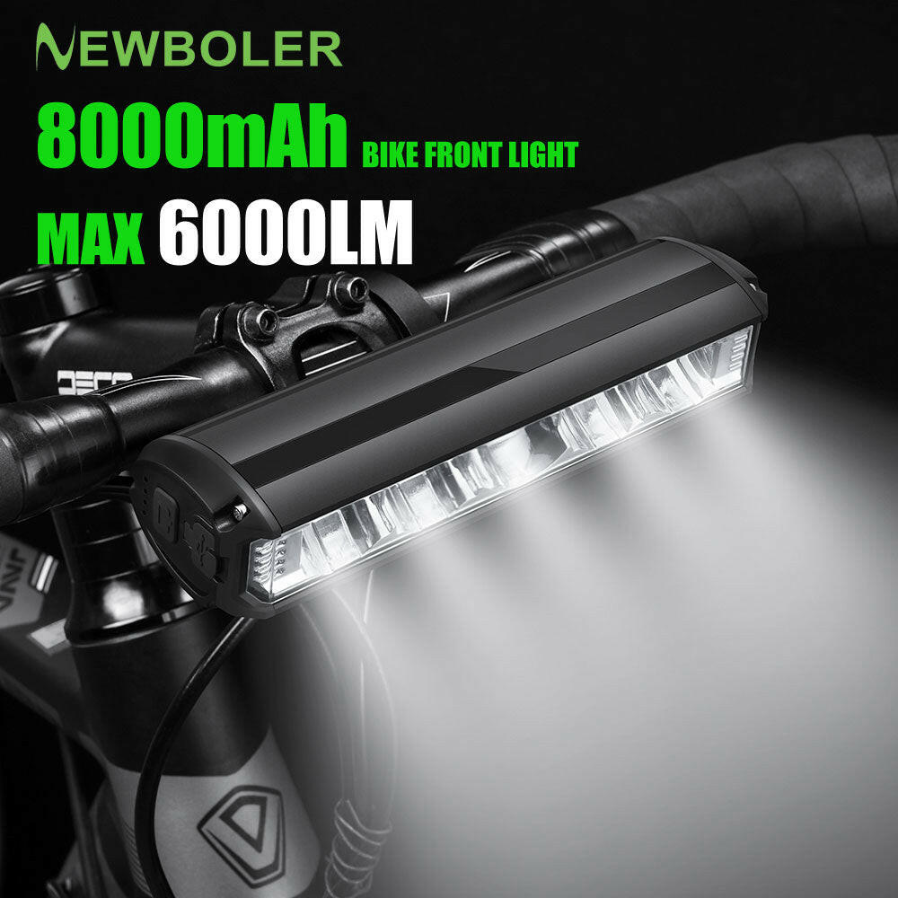 NEWBOLER Bicycle Light Front 6000Lumen Bike Light 8000mAh Waterproof Flashlight USB Charging MTB Road Cycling Lamp Accessories-WAYBIKER