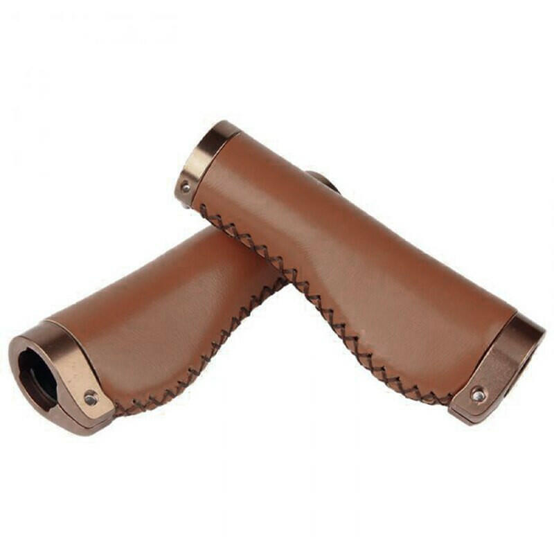 Bicycle Handlebar Cover Mountain road Cycling Bike MTB Grips Smooth Soft leather Aluminum alloy Anti-slip Handle Grip Cowhide-WAYBIKER