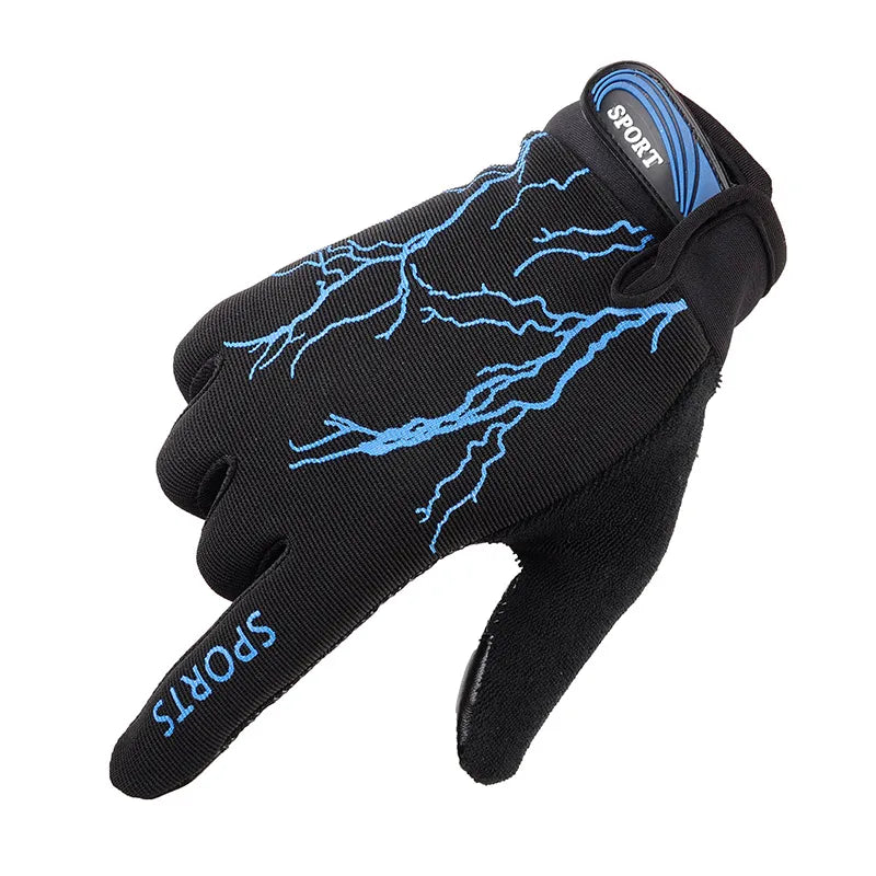 Anti-slip cycling men's long finger gloves all finger mountaineering gloves anti-slip absorbent breathable quick drying thin pri