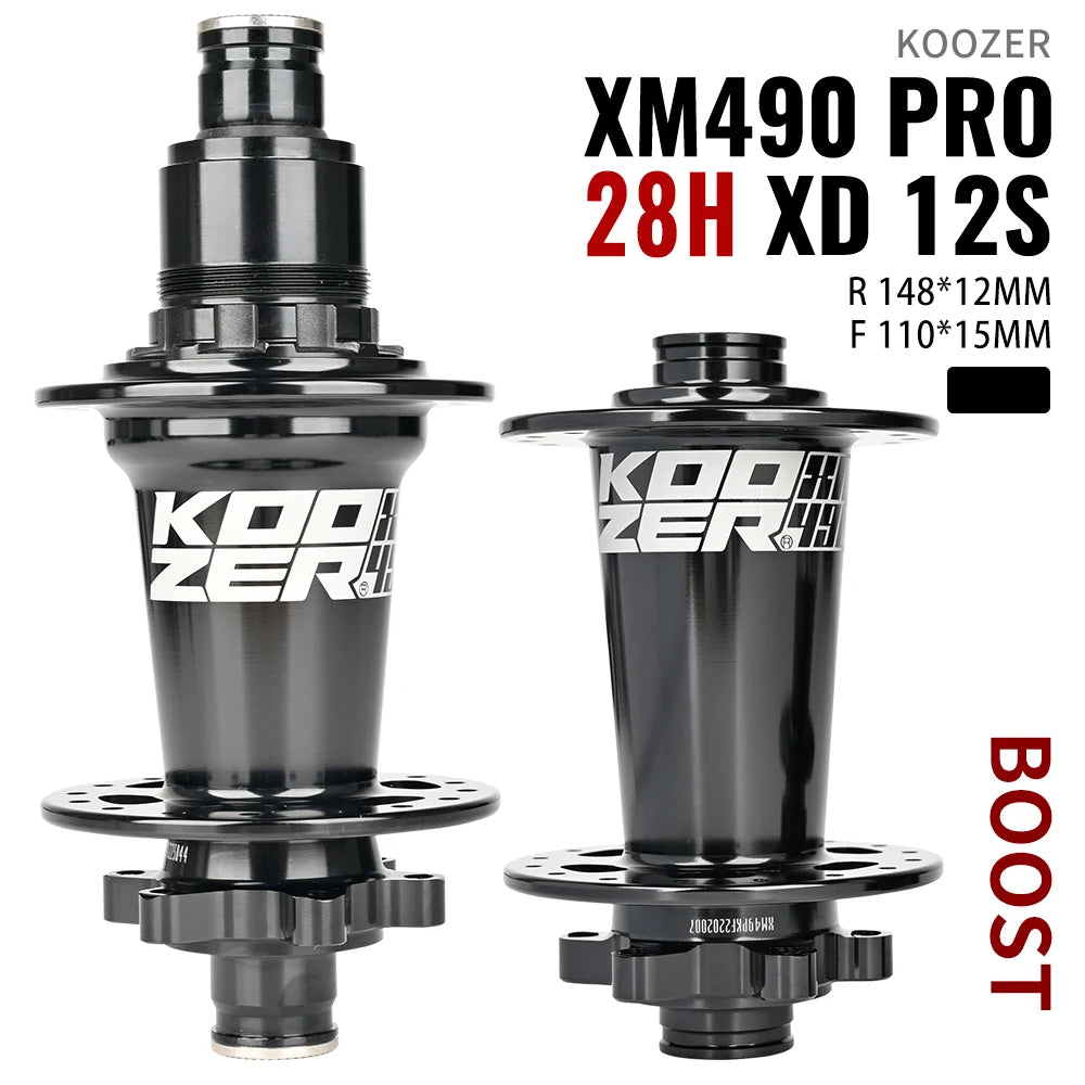 2024 KOOZER XM490 PRO BOOST Mountain Bike Hubs Steel shaft Sealed Bearing 148x12MM 110x15MM 141x5MM 28H 32 Holes Noise hub