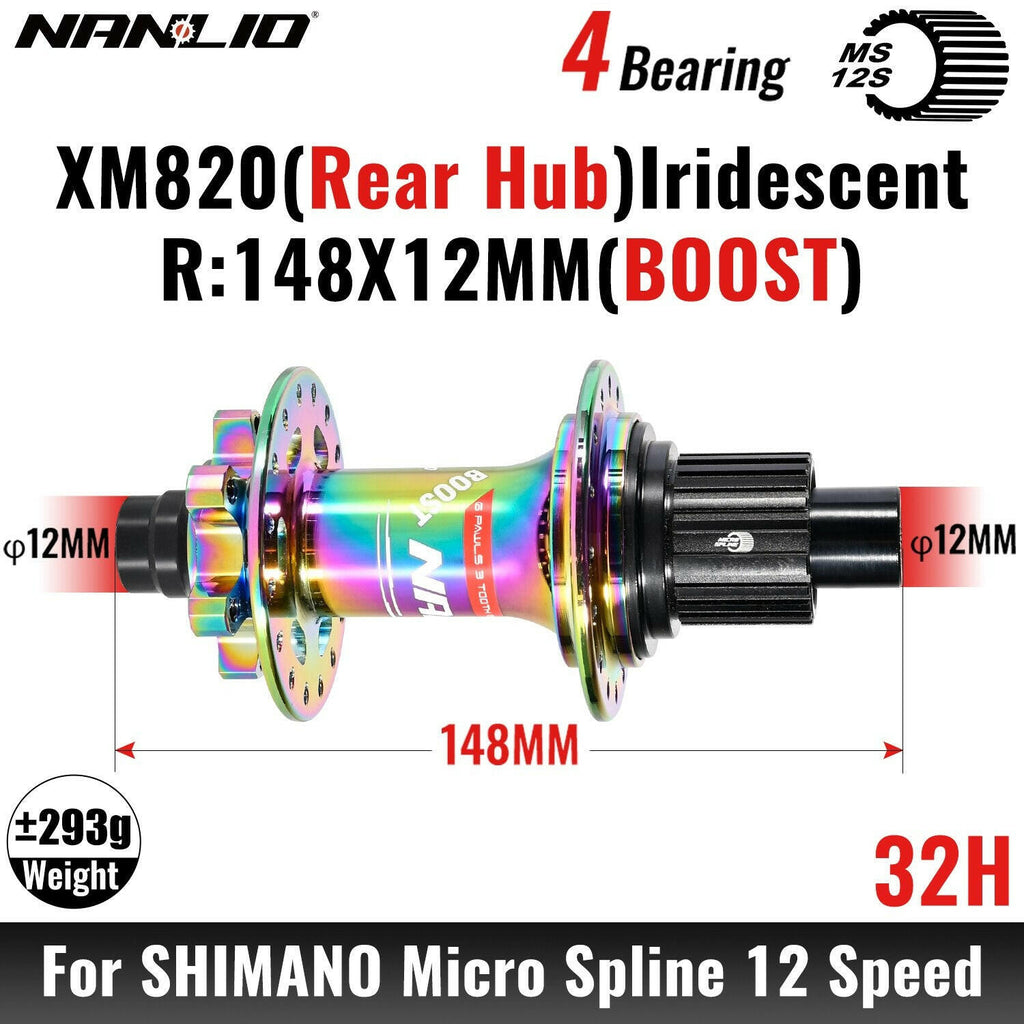 MTB Bicycle Hub Nanlio XM820 Boost Rear 12x148MM THRU TA 28H 32 Holes HG XD MS 8s 9s 10s 11s 12 Speed E-Bike Part K7 SX NX 12V-WAYBIKER