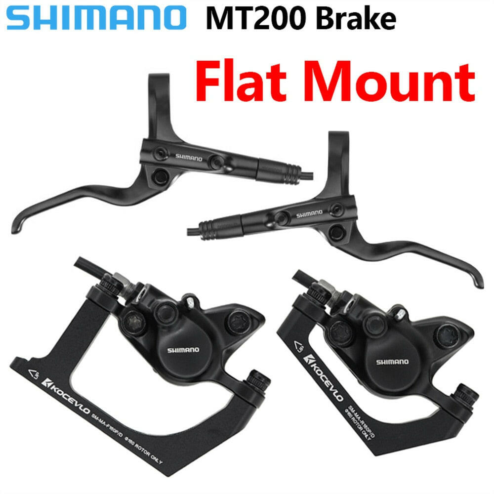 SHIMANO MT200 MTB Mountain Road Gravel Hydraulic Disc Brake Set 800/1450MM with adapter for Flat-Mount caliper