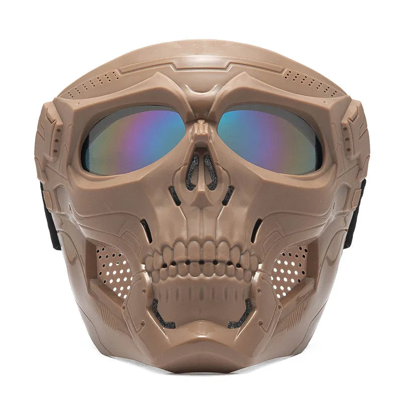 Cycling Colored Goggle Motorcycle Skull Skeleton Mask Windproof Full Face Mask Paintball Game Tactical Protection Helmet Mask