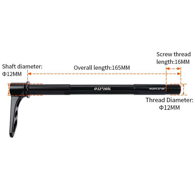 Lebycle MTB Quick release Thru Axle Road Bike Screw Shaft DT Structure Skewers 12mm Wheel Axis Hub Rear M12 M15 x 148-WAYBIKER