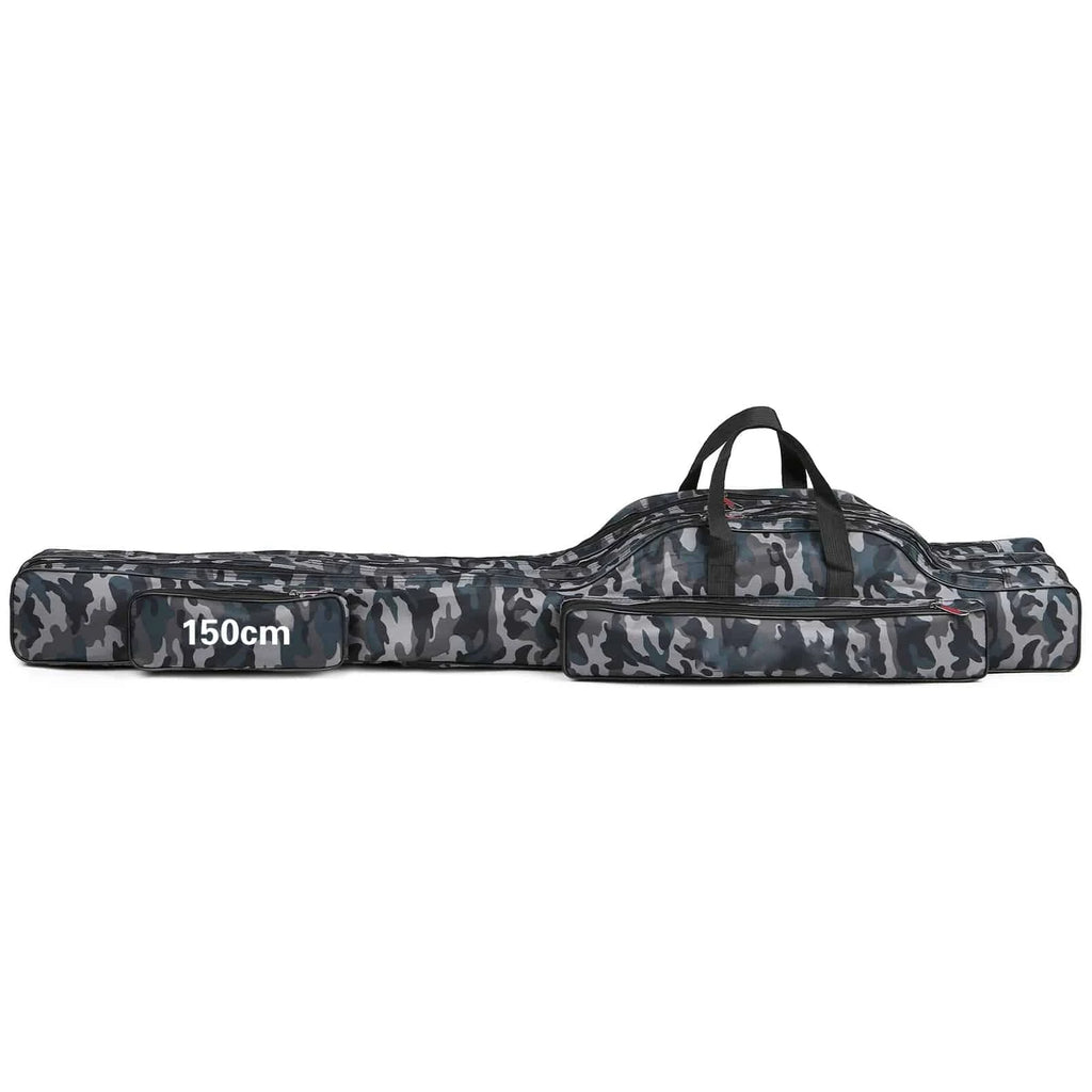 Lixada 3-Layer Portable Folding Fishing Rod Bag 90cm/120cm/150cm Fishing Tackle Case Multifunctional Fishing Rod Bags Case-WAYBIKER