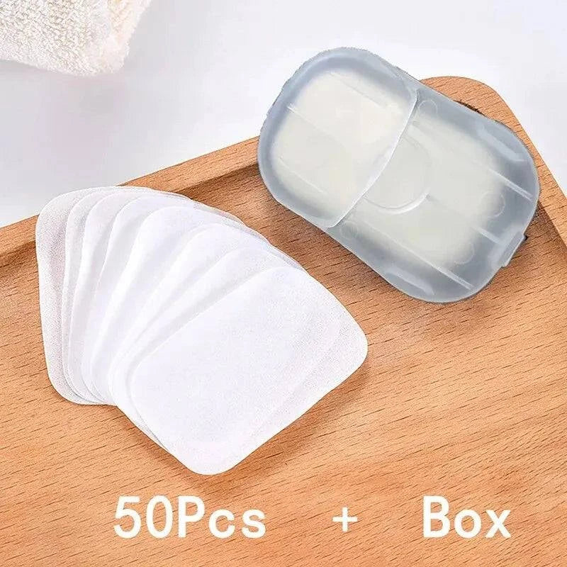 Portable Bathroom Soap Slices Bath Hand Washing Slice Sheets Outdoor Travel Scented Foaming Soap Paper Bath Clean Soap Tablets-WAYBIKER