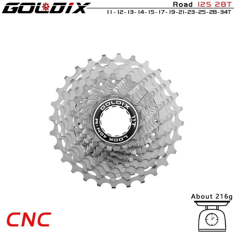 GOLDIX Ultralight Bicycle Cassette Road Bike Freewheel 7075 Aluminum Alloy CNC Cutting 11/12Speed 28/32/34/36T HG Structure-WAYBIKER