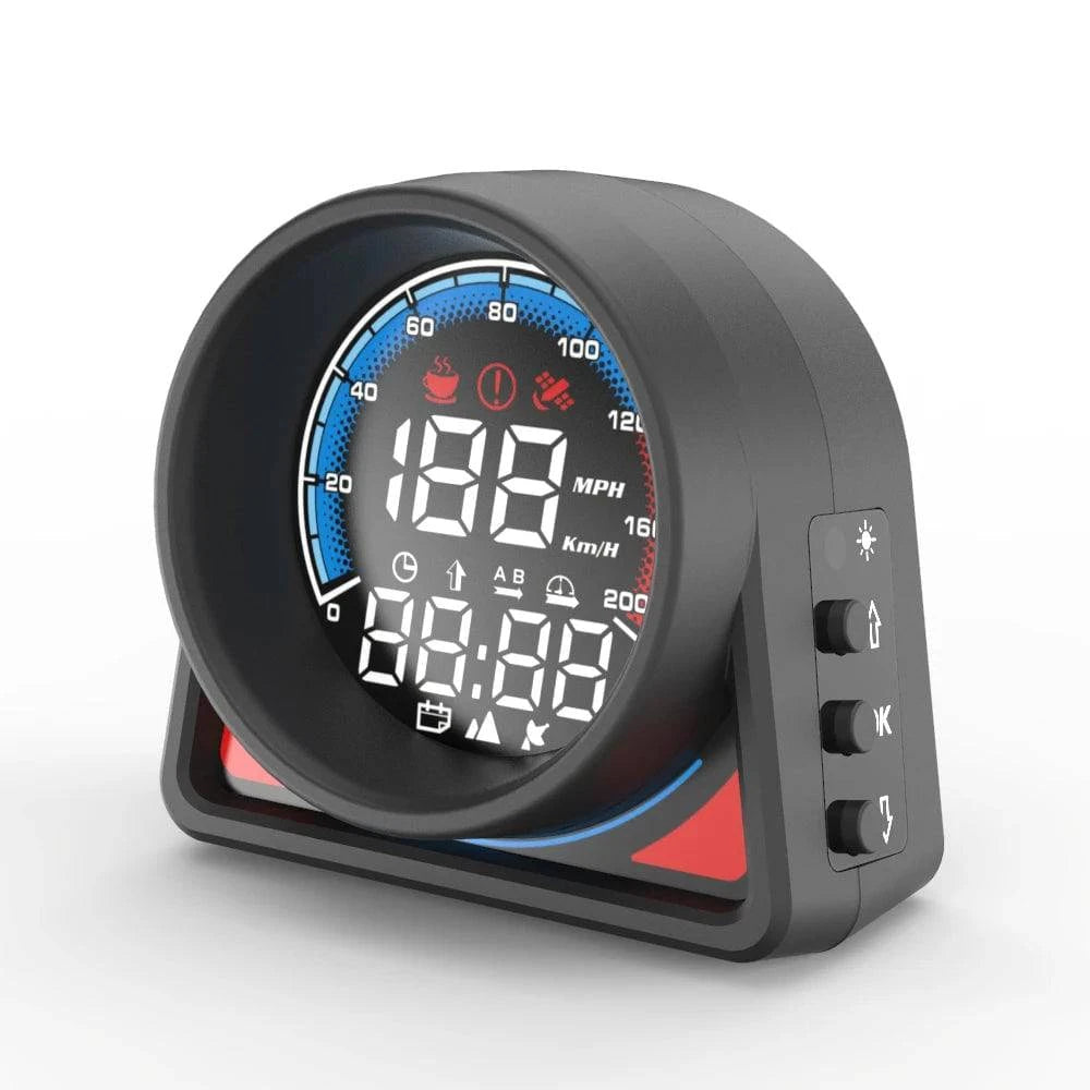 Multifunctional Car Headup Display GPS Digital Speedometer KMH/MPH with LED Display Overspeed Alarm Fatigue Driving Reminder-WAYBIKER