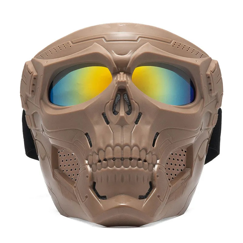 Cycling Colored Goggle Motorcycle Skull Skeleton Mask Windproof Full Face Mask Paintball Game Tactical Protection Helmet Mask