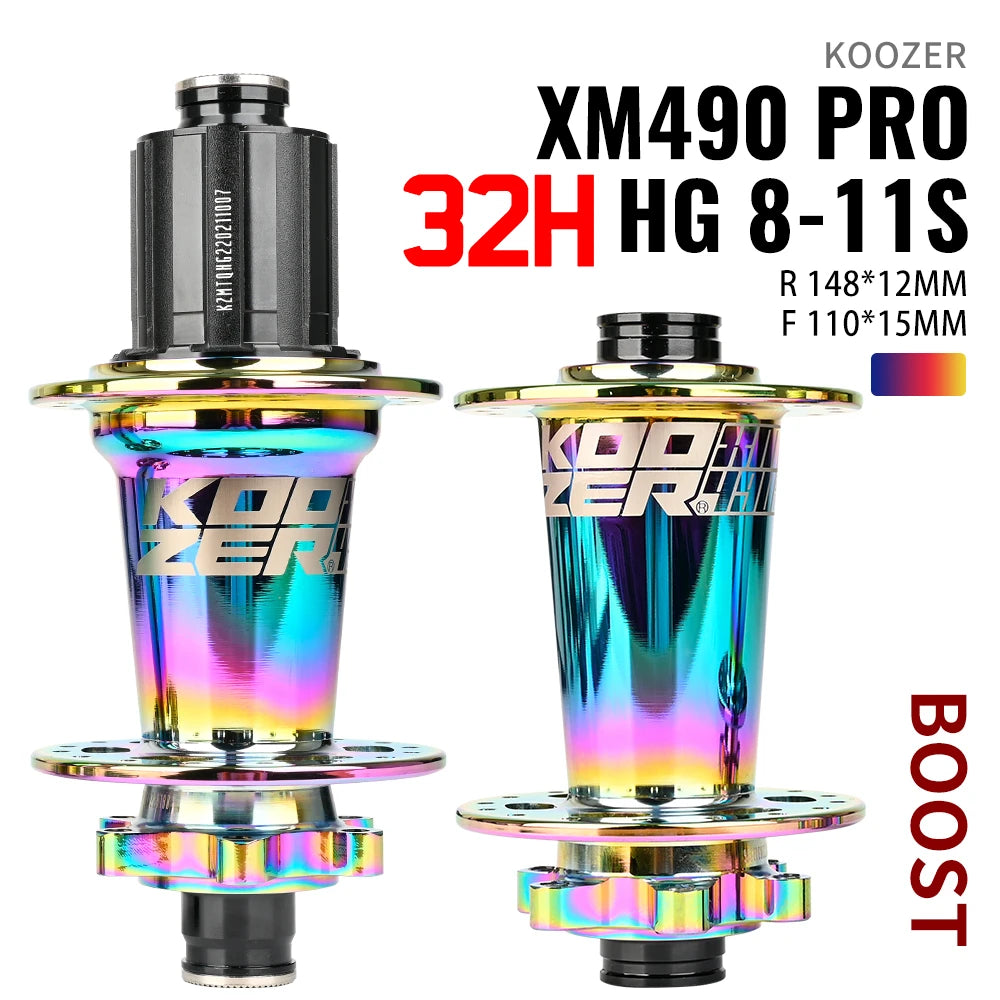 2024 KOOZER XM490 PRO BOOST Mountain Bike Hubs Steel shaft Sealed Bearing 148x12MM 110x15MM 141x5MM 28H 32 Holes Noise hub