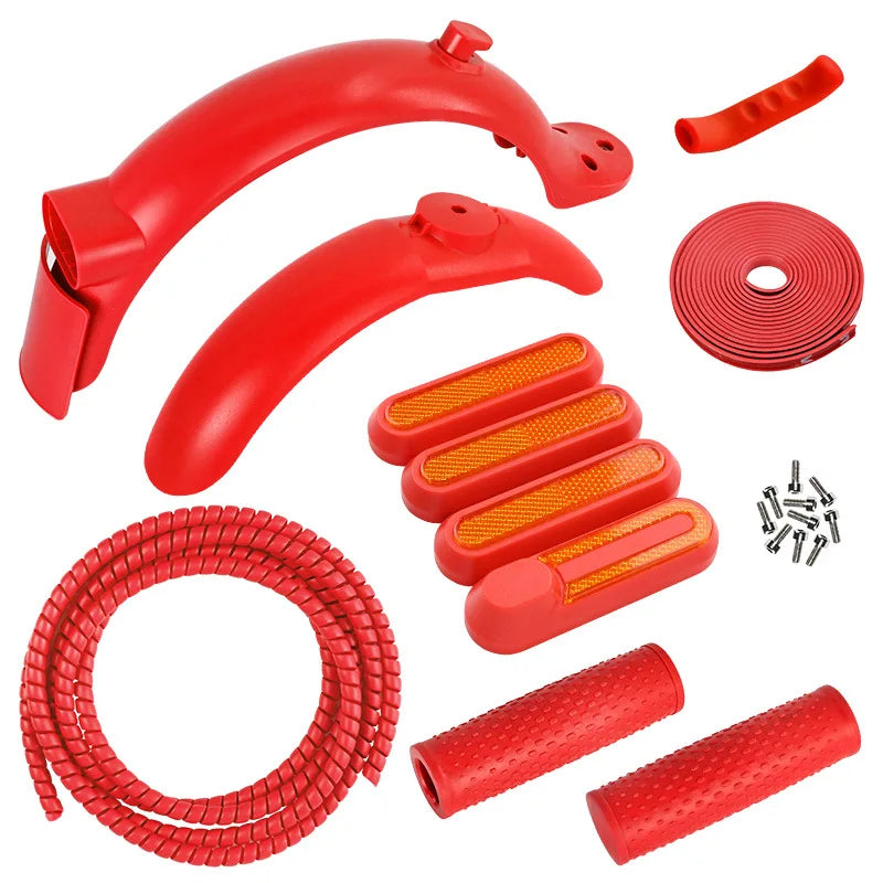 Upgrade Front Rear Mudguard Set for Xiaomi M365 1S Pro Pro2 E-Scooter Fender Guard Non-slip Silicone Handle Protective Case