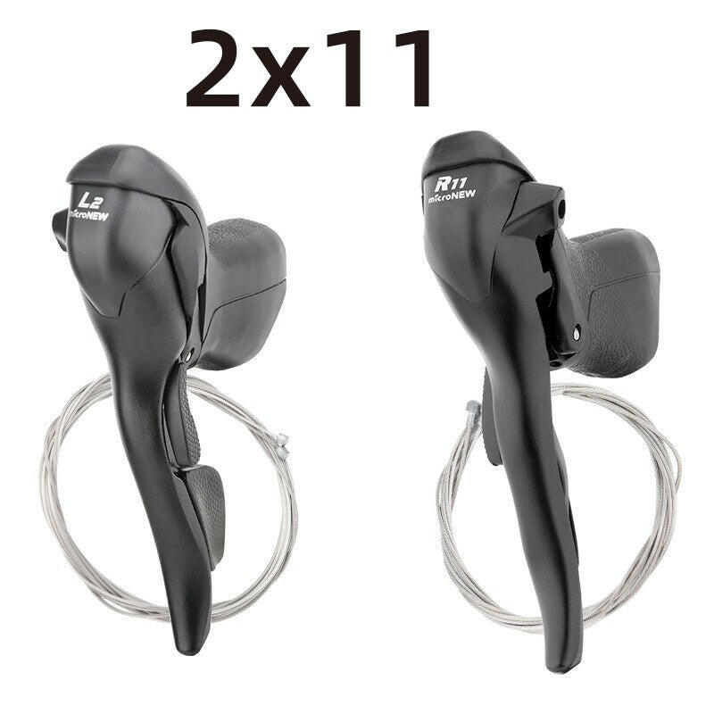 microNEW Road Bike Bicycle Shifter 2*10 Speed For 22.2-23.8mm Handlebar 7/8/9 Speed Dual Control Levers-WAYBIKER