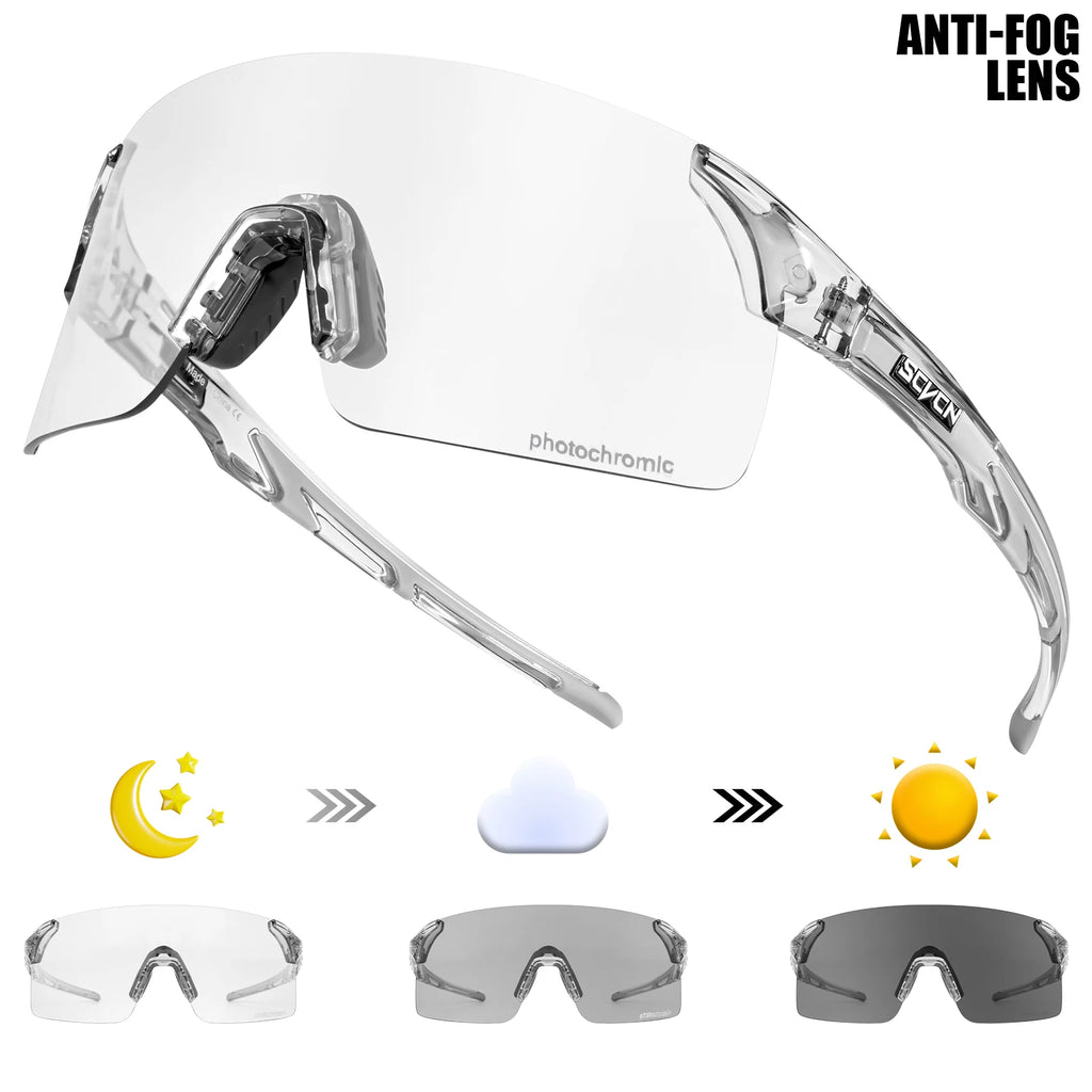 SCVCN Outdoor Anti Fog Photochromic Sunglasses Men Road Anti-fog Cycling Glasses Bicycle Women Bike MTB UV400 Sports Eyewear
