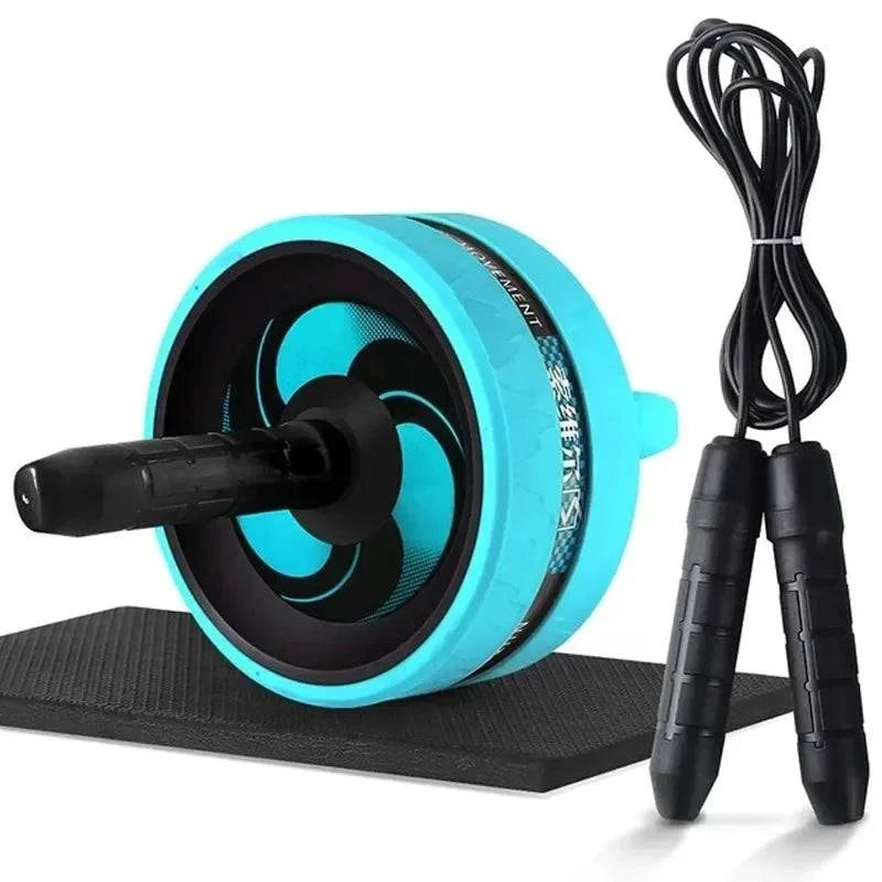 New Ab Roller&Jump Rope No Noise Abdominal Wheel Ab Roller with Mat For Arm Waist Leg Exercise Gym Fitness Equipment-WAYBIKER
